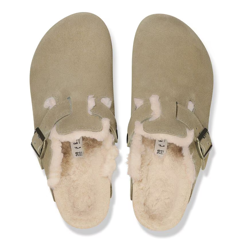 W Boston Shearling Taupe Suede