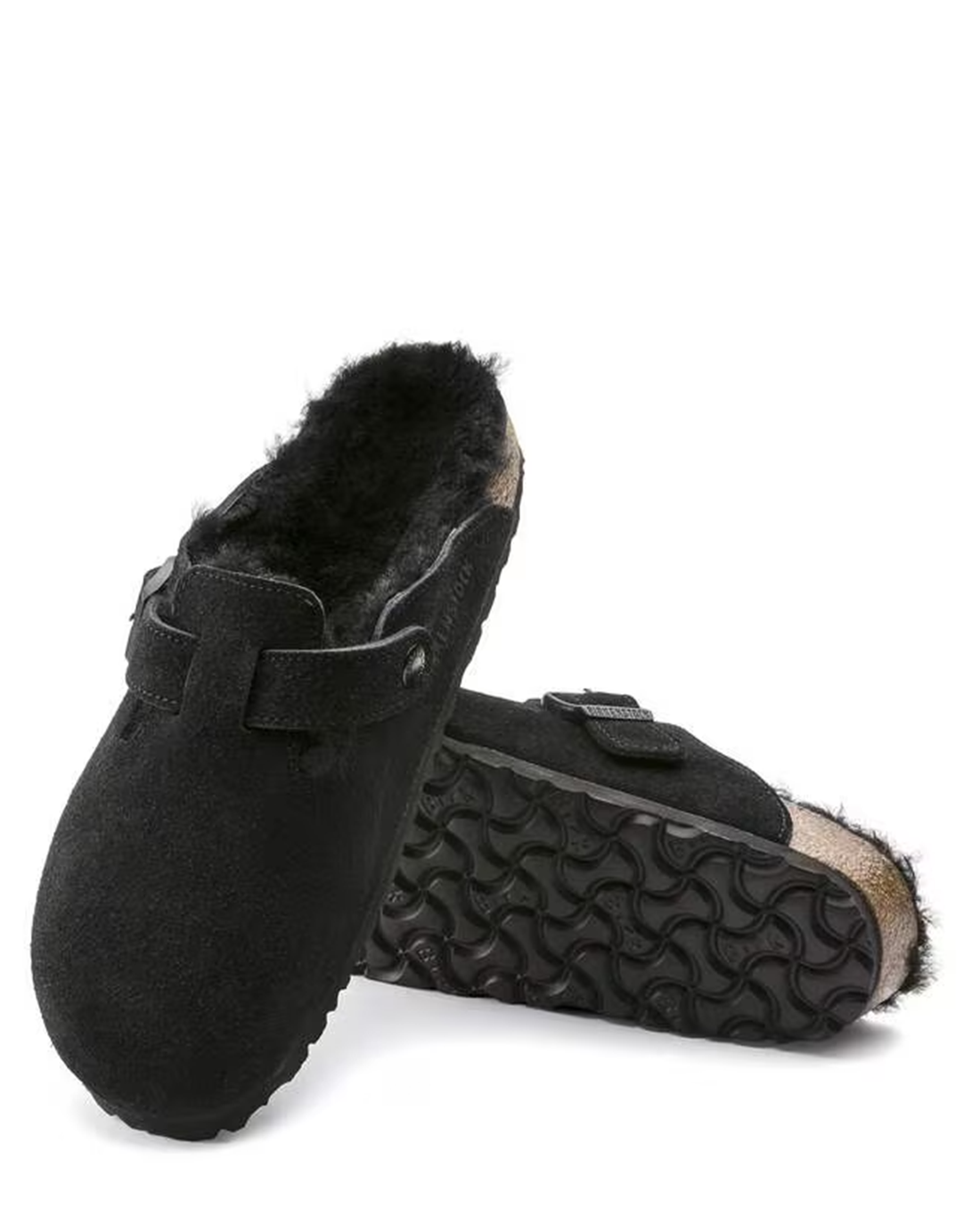 W Boston Shearling Black Suede/Leather 259881