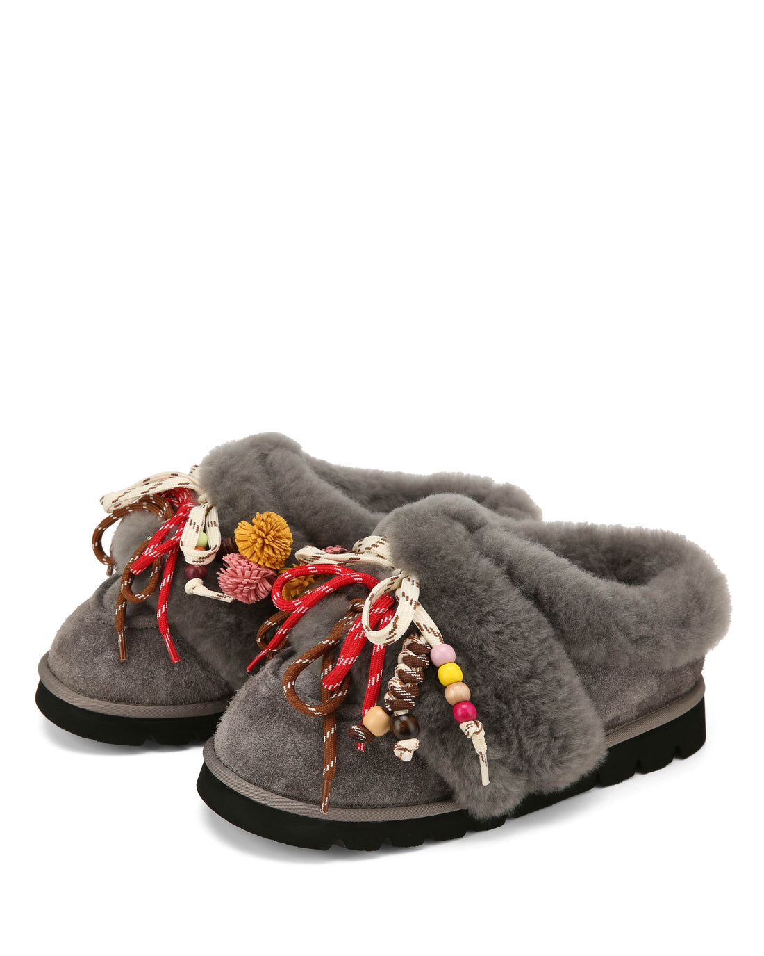 April Grey Hairy Suede