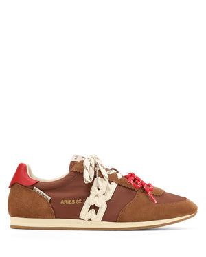Aries 82 M Tan/Red/Off White Suede/Nylon