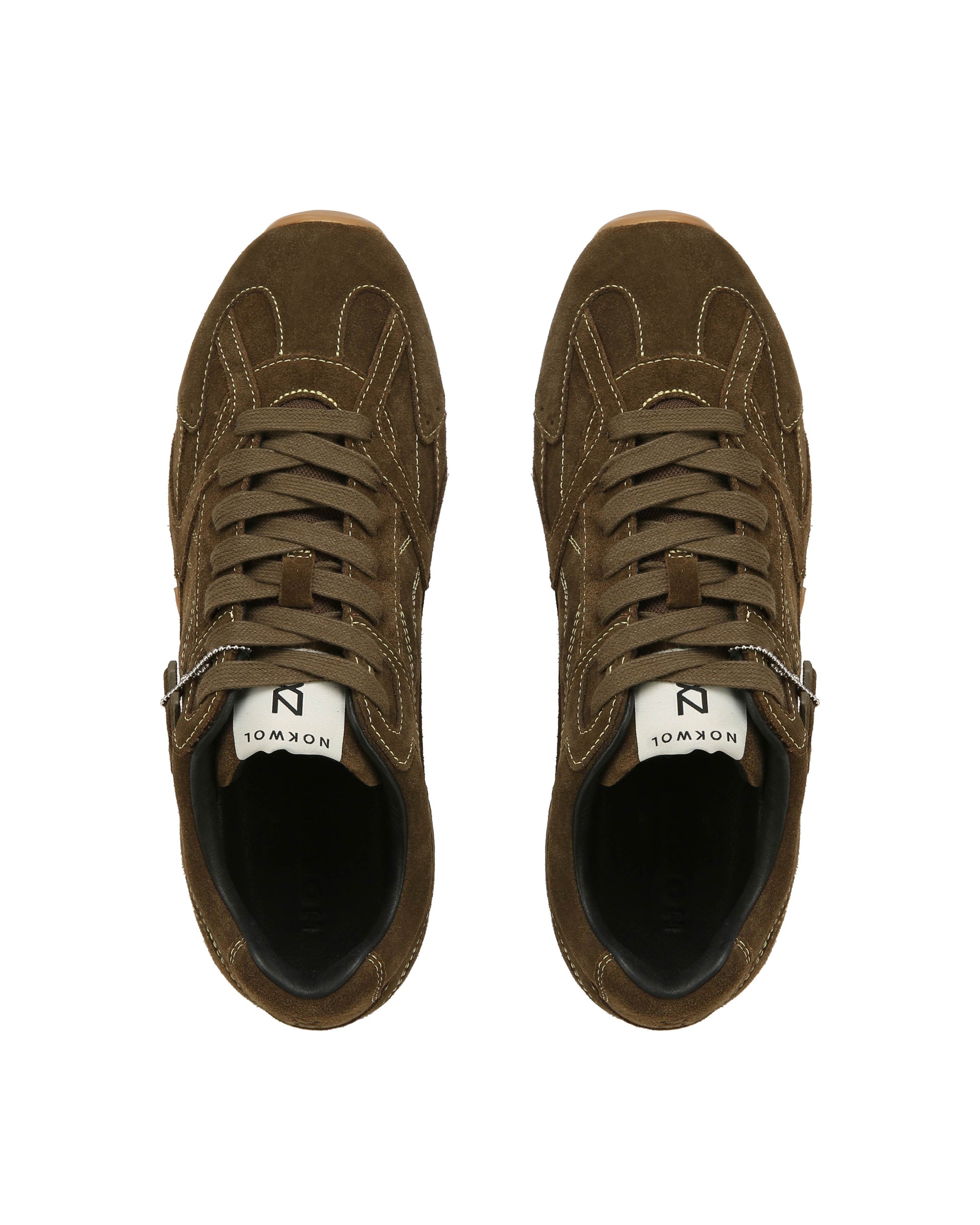Atlas-M Khaki Suede Sneakers - top view