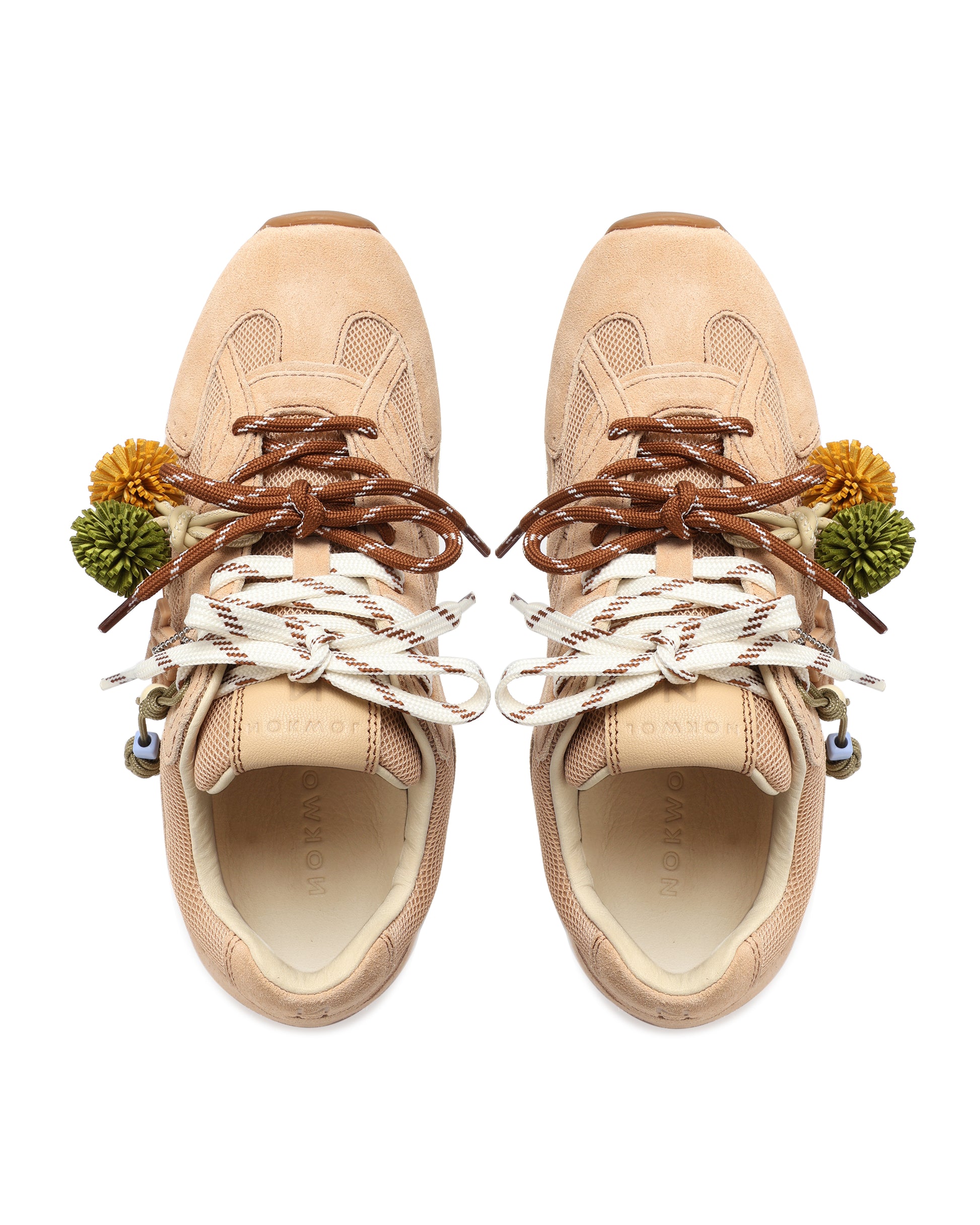 Atlas Mesh Beige Suede Sneakers - top style view