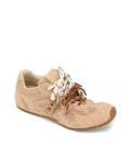 Atlas Mesh Beige Suede Sneakers - side lace view