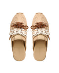Atlas Slide Beige Suede Mules - top view