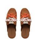 Atlas Slide-M Tan Suede Mules - top view