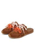 Atlas Slide Tan Suede Mules - pair view