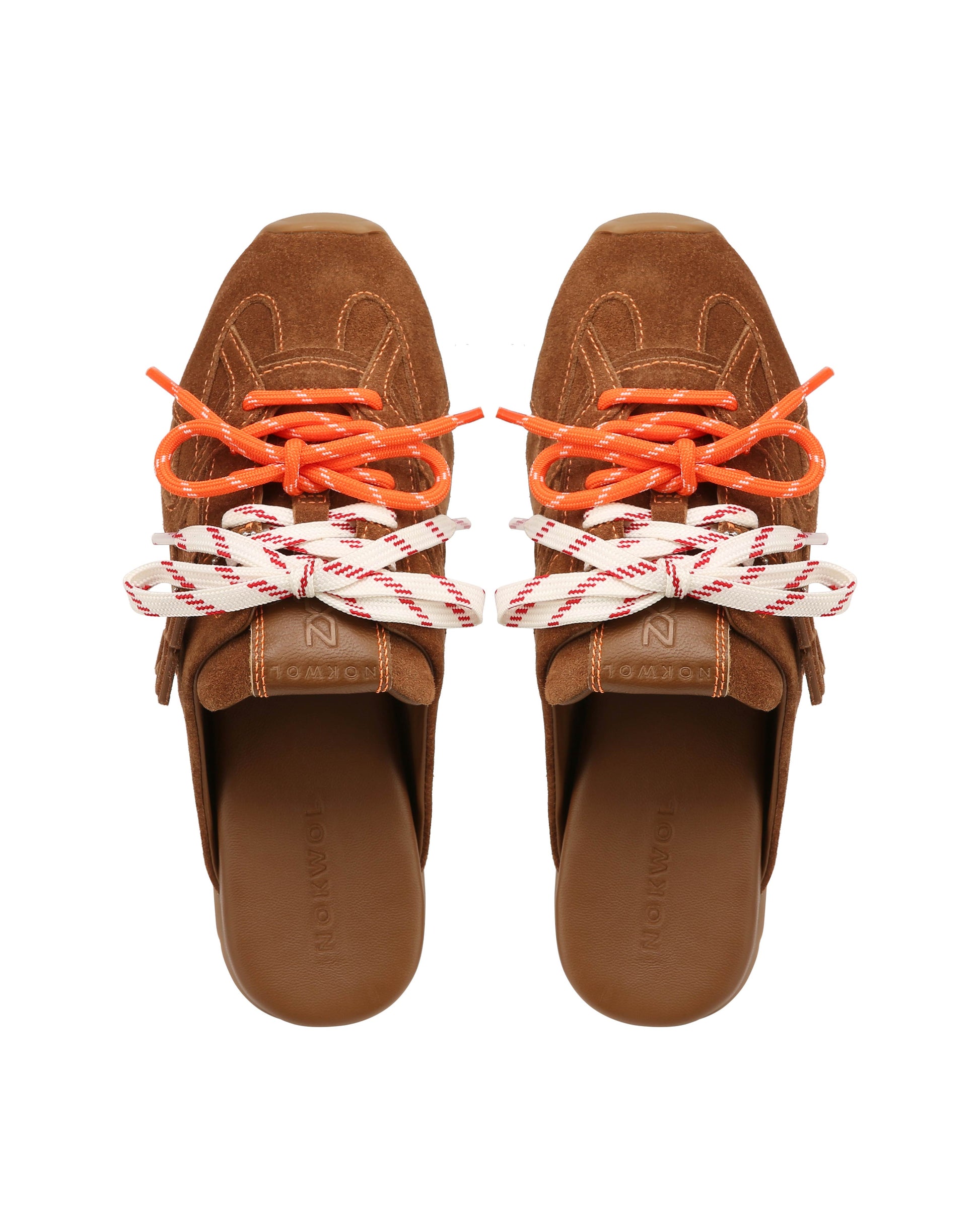 Atlas Slide Tan Suede Mules - top view