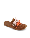 Atlas Slide Tan Suede Mules - side style view