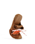 Atlas Slide Tan Suede Mules - side angled view