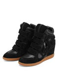 Eden Black Wedge Sneakers - pair view