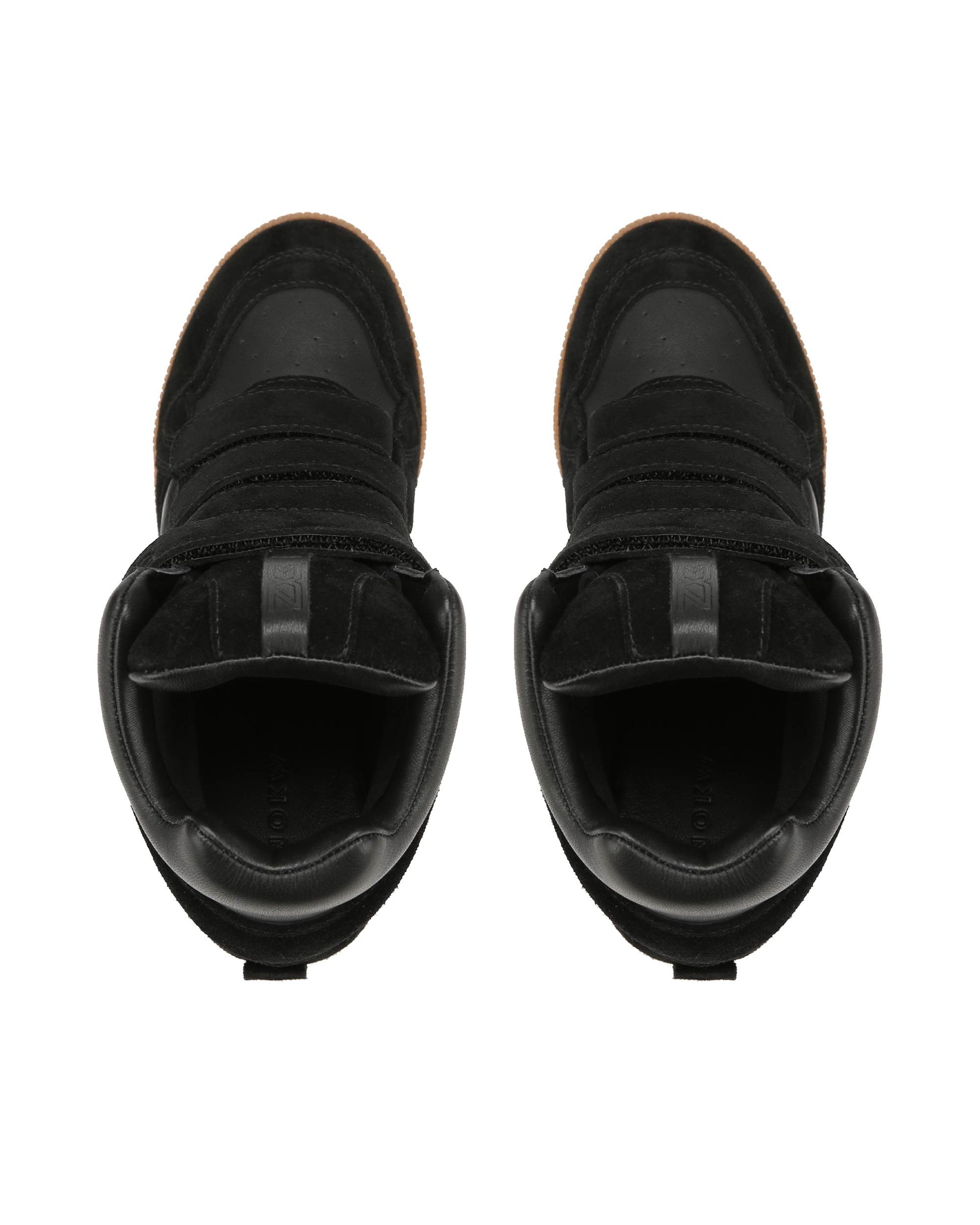 Eden Black Wedge Sneakers - top view