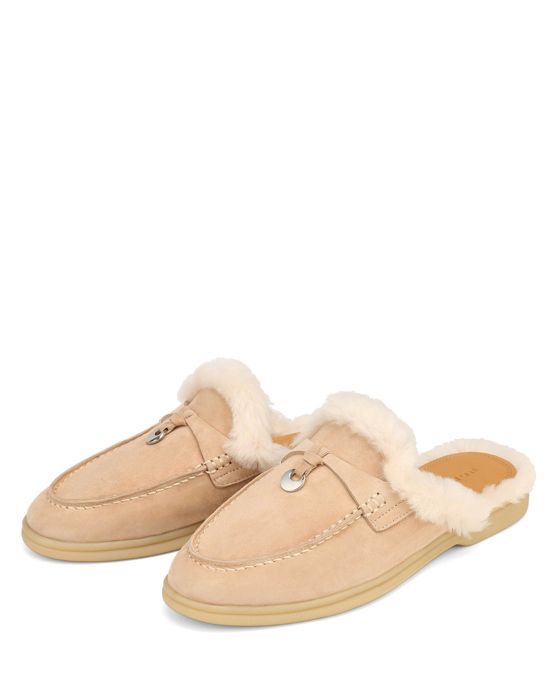 Jessie-F Beige Shearling Suede