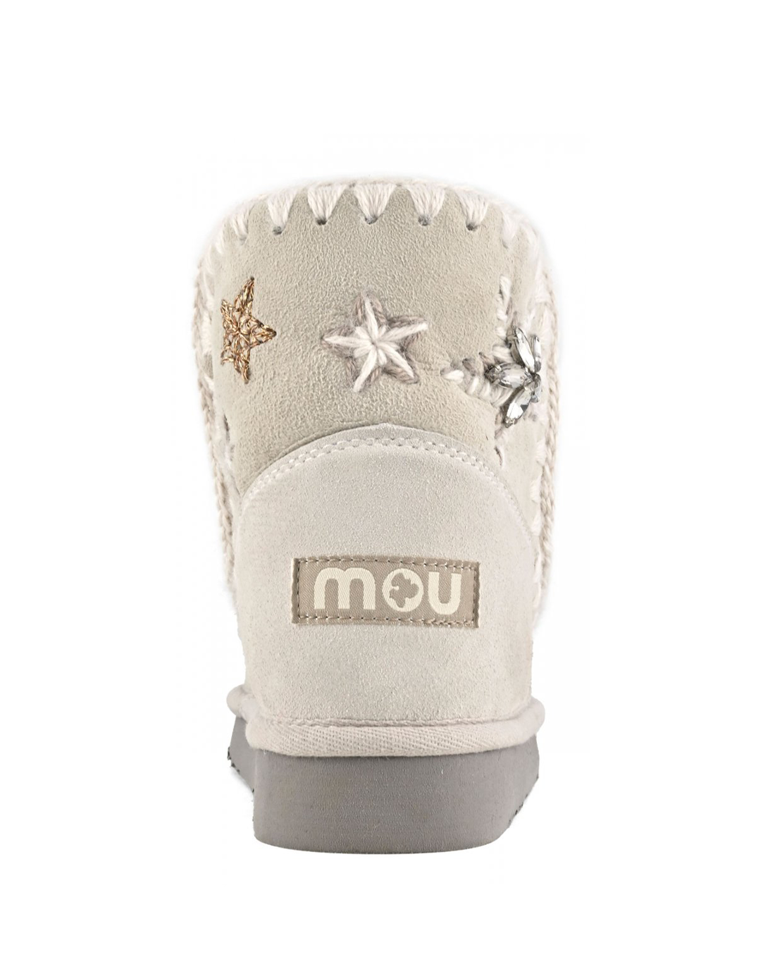 Eskimo Wool Stars & Rhinestones Silver Birch Suede MU.FW101077A