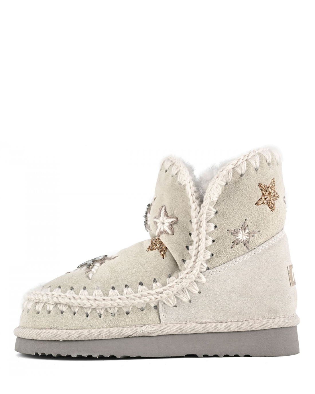 Eskimo Wool Stars & Rhinestones Silver Birch Suede MU.FW101077A