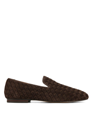 Nav M Brown Small Weave Suede