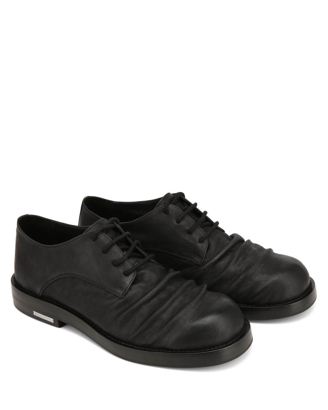 The Wrinkled Derby Black Leather