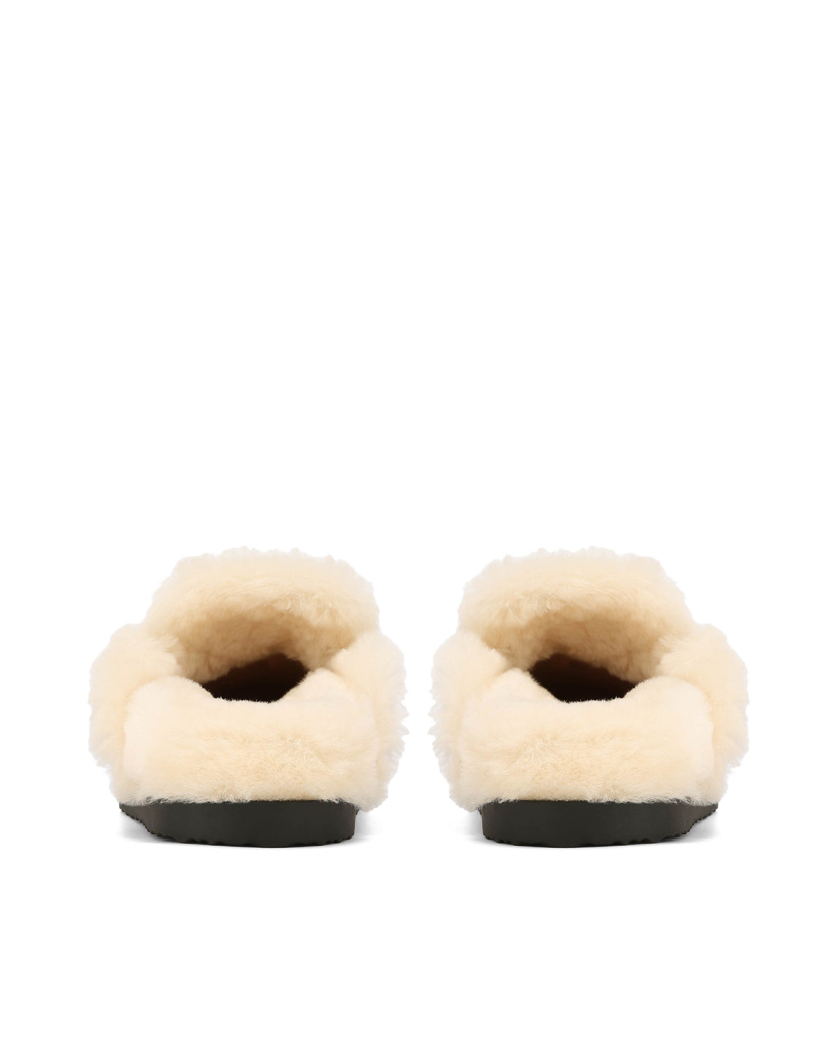Toby Fur Mushroom Suede Mules - back view