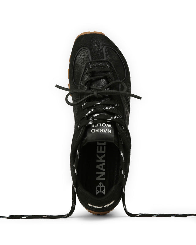 Lightning Black Distress Leather